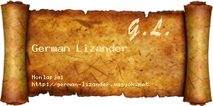 German Lizander névjegykártya